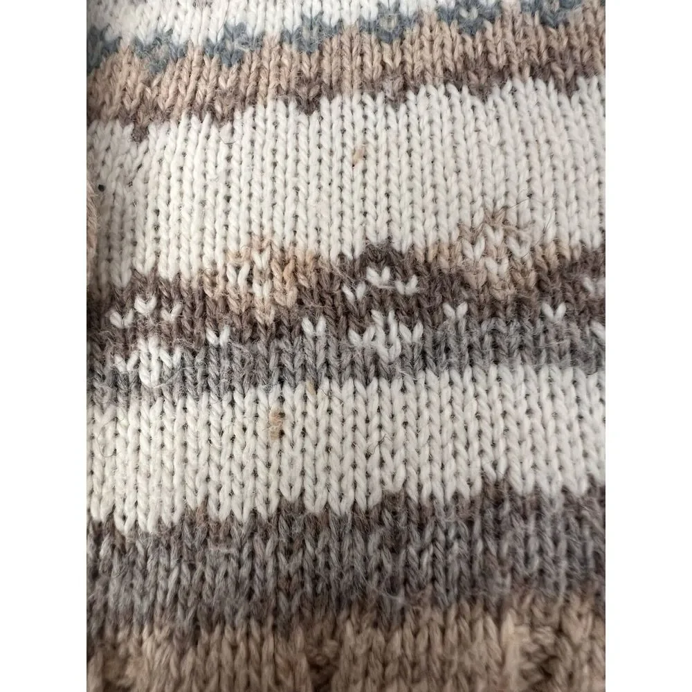 Eddie Bauer Seattle‎ Sweater Womens Med Beige Fair Isle Cardigan Buttons Pocket - Picture 4 of 9